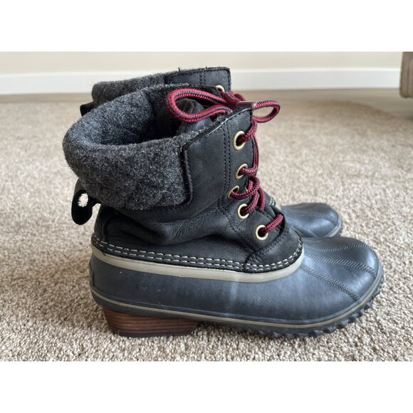 Sorel Slimpack II Lace Up Black Winter Boots NL2348 Womens 9 / 40 (a9) - Picture 5 of 8